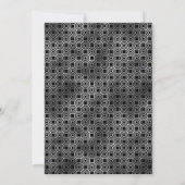 豪華なブラックシルバーアートデコウェディング 招待状 (裏面)