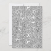 豪華なブラックシルバーギラフスポットウェディング 招待状 (裏面)