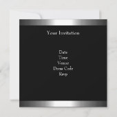 豪華なブラックシルバージュエリー21歳のエレガントな誕生日2 招待状 (裏面)
