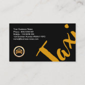 豪華なブラックシンプルプロフェッショナルタはっきりしたクシー 名刺 (裏面)