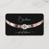 豪華なブラックバラ金ゴールドと宝石とモノグラム 名刺 (正面)