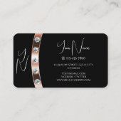 豪華なブラックバラ金ゴールドと宝石とモノグラム 名刺 (裏面)