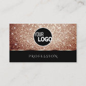 豪華なブラックバラ金ゴールドグリッタースター追加ロゴ 名刺 (正面)