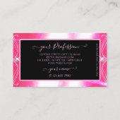 豪華なブラックピンクスパークルジュエリーオーナメント追加ロゴ 名刺 (裏面)