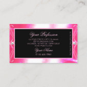 豪華なブラックピンクスパークルジュエリー華美オーナメント 名刺 (裏面)