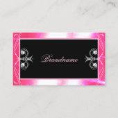 豪華なブラックピンクスパークルジュエリー華美オーナメント 名刺 (正面)