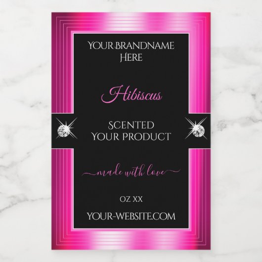 豪華なブラックピンク光沢のある鮮やかな製品ラベル フードラベル (シングルラベル)