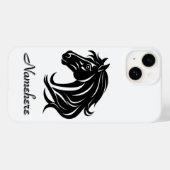 豪華なブラックホースのヘッドネーム付き   Case-Mate iPhoneケース (裏面 (横))