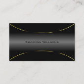豪華なブラック縁ど金ゴールドとスタイリッシュカッコいいの 名刺 (正面)