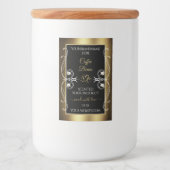 豪華なブラック金ゴールド商品ラベルの輝く宝石 フードラベル (正面)