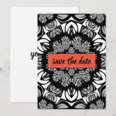 豪華なブラック＆ホワイトの結婚式招待状カード 招待状 (正面/裏面)