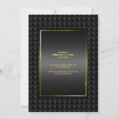 豪華なブラック ポリゴン シェイプ パターン ウェディング 招待状 (裏面)