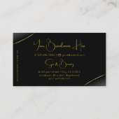 豪華なブラック、金ゴールドデコールダイヤモンドと写真 名刺 (裏面)