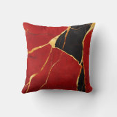 豪華なブルゴーニュと金ゴールド大理石装飾 クッション (裏面)