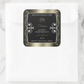 豪華なプラチナ黒製品ラベル装飾品 スクエアシール (バッグ)