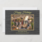 豪華なプリントのフェイクブラックアリゲーター テクスチャ写真 シーズンカード (正面)