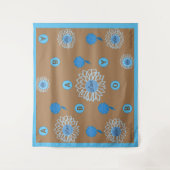 豪華なベイビーボーイジェンダーリビールブルーラブフラワー タペストリー (正面)