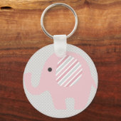 豪華なベビーゾウのピンク キーホルダー (正面)
