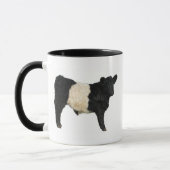 豪華なベルトを付けられたギャロウェーの雄牛の切り出し マグカップ (左)