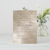 豪華なベージュの象牙色のベルベット ブライダルシャワー 招待状 (スタンド正面)
