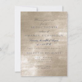豪華なベージュの象牙色のベルベット ブライダルシャワー 招待状