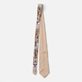 豪華なベージュ色のmutliによって着色されるライオンの頭部 ネクタイ (裏面)