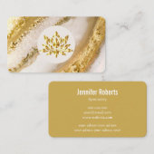 豪華なホイル蓮のロゴ黄金の大理石 名刺 (正面/裏面)