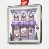 豪華なホリデークリスマスの店舗正面 メタルオーナメント (左)