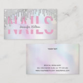 豪華なホログラフィックグリッターが乾くネイルサロン 名刺 (正面/裏面)