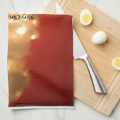 豪華なホワイトクリスマスツリーコレクション キッチンタオル (四つ折り)