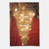 豪華なホワイトクリスマスツリーコレクション キッチンタオル (縦)