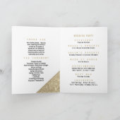 豪華なホワイトゴールドのグリッター幾何学的な結婚式のプログラム プログラム (内部)