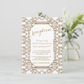 豪華なホワイトゴールド グレートギャツビー ウェディングレセプション 招待状 (スタンド正面)