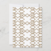 豪華なホワイトゴールド グレートギャツビー ウェディングレセプション 招待状 (裏面)