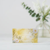 豪華なホワイトマーブル&ゴールドフォイル六角 名刺 (スタンド正面)