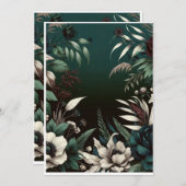 豪華なボタニカルウェディング招待状の背景 招待状 (正面/裏面)