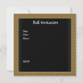 豪華なボールへの招待 赤 黒 ゴールド エレガント 招待状 (裏面)