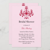 豪華なボールルームのウェディングシャワーの招待状（赤） 招待状 (正面/裏面)