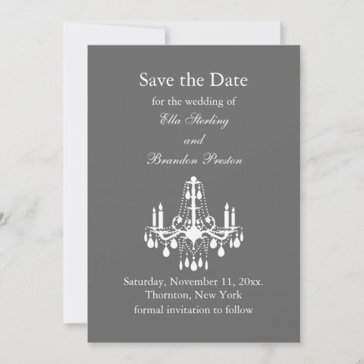 豪華なボールルーム Save the Date（グレー） セーブザデート (正面)