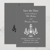 豪華なボールルーム Save the Date（グレー） セーブザデート (正面/裏面)