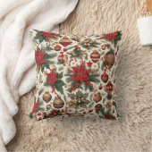 豪華なポインセチアの花、クリスマスの装飾 クッション (ブランケット)