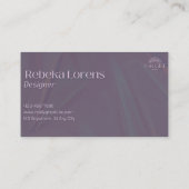 豪華なミュートされた紫のジュエリー 名刺 (裏面)