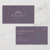 豪華なミュートされた紫のジュエリー 名刺 (正面/裏面)