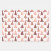 豪華なメタリックパープルクリスマスツリーパターン ラッピングペーパーシート (正面2)