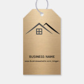 豪華なメタリック実在金ゴールド不動産ギフトラベル ギフトタグ (裏面)