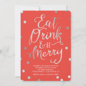 豪華なメリメント編集可能カラーホリデーパーティー 招待状 (正面)