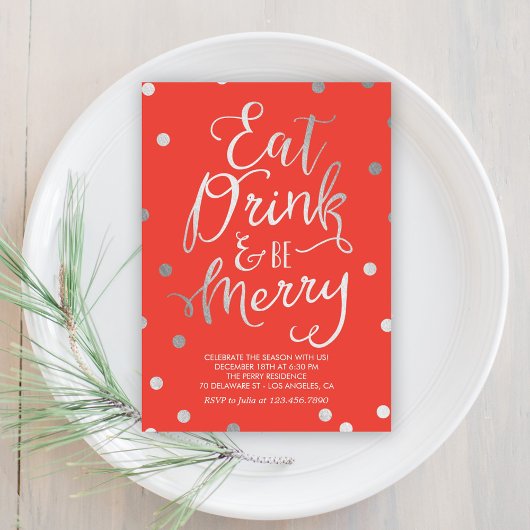 豪華なメリメント編集可能カラーホリデーパーティー 招待状