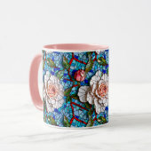 豪華なモザイクの花のパターン マグカップ (正面左)