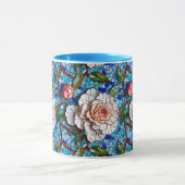 豪華なモザイクの花のパターン マグカップ (中央)