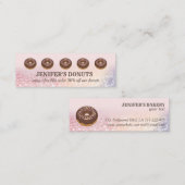 豪華なモダンきらびやかなドーナツ自家製ベーカリー スキニー名刺 (正面/裏面)